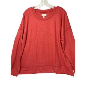 Lucky Brand Super Soft Coral Red Crewneck Sweater XL